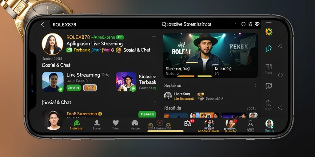 Tampilan antarmuka Live Streaming ROLEX878 yang user-friendly.