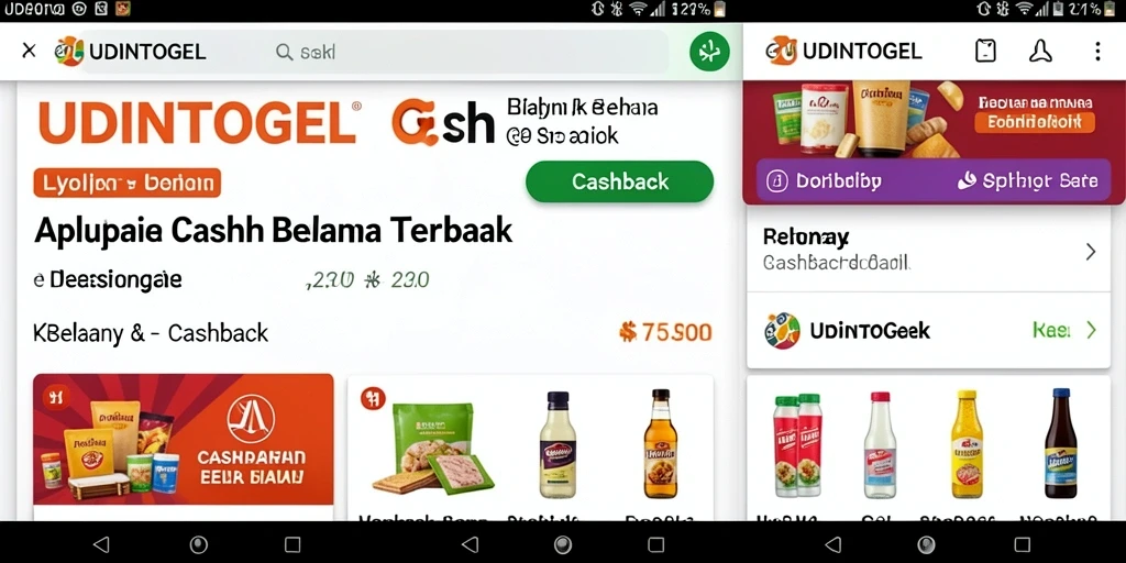 Tampilan antarmuka UDINTOGEL yang menarik dan fungsional untuk Cashback.