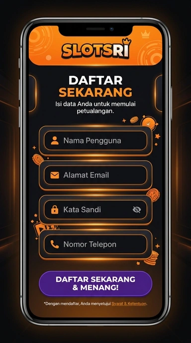 Tampilan halaman daftar slotsri